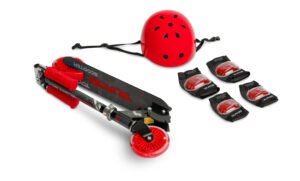 Scooter Tauro red + helmet with knee and elbow pads - Ladybug Online Store