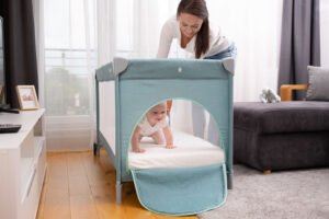 Caretero travel cot - Basic plus grey - Ladybug Online Store