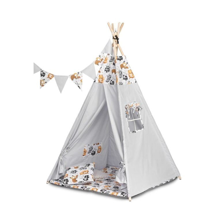 Teepee tent - raccoons grey - Ladybug Online Store