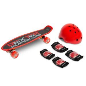 Dexter red skateboard + helmet with knee and elbow pads - Ladybug Online Store