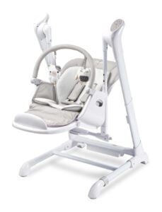 Caretero Indigo - high chair & electric swing - light grey - Ladybug Online Store