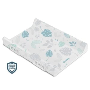 Stiffened changing pad - Floral platinum - mint - Ladybug Online Store