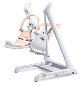 Caretero Indigo - high chair & electric swing - powder pink - Ladybug Online Store