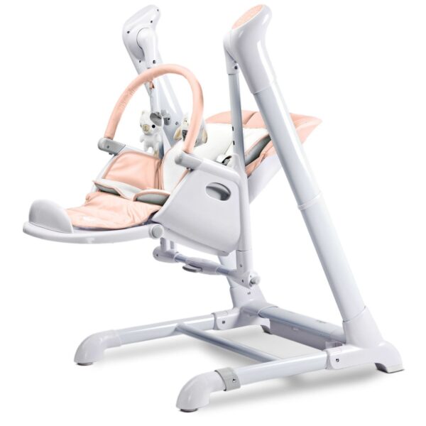 Caretero Indigo – high chair & electric swing – powder pink