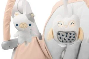 Caretero Indigo - high chair & electric swing - powder pink - Ladybug Online Store