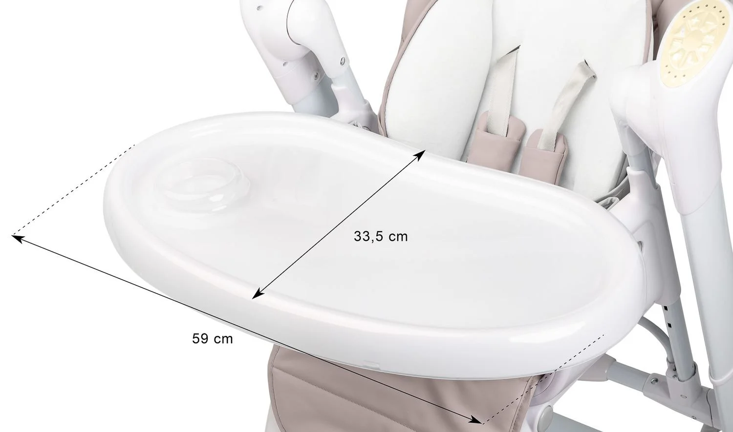 Caretero Indigo - high chair & electric swing - powder pink - Ladybug Online Store
