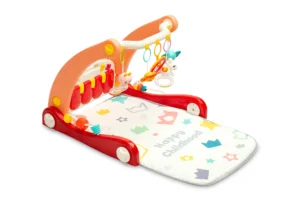 Walker with music mat 2in1 - pink - Ladybug Online Store