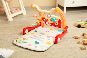 Walker with music mat 2in1 - pink - Ladybug Online Store