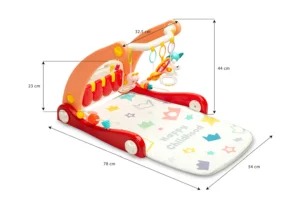 Walker with music mat 2in1 - pink - Ladybug Online Store