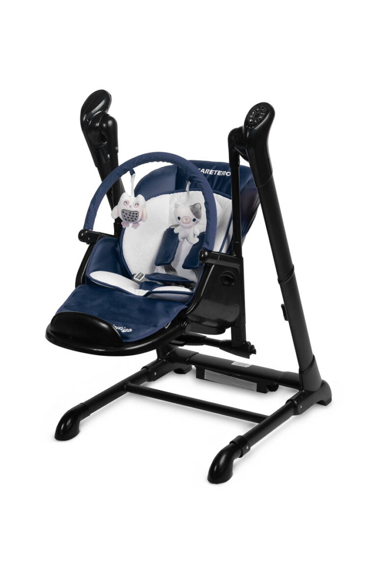 Ladybug Caretero Indigo - high chair & electric swing - black navy 2-in-1 baby swing and high chair image 2