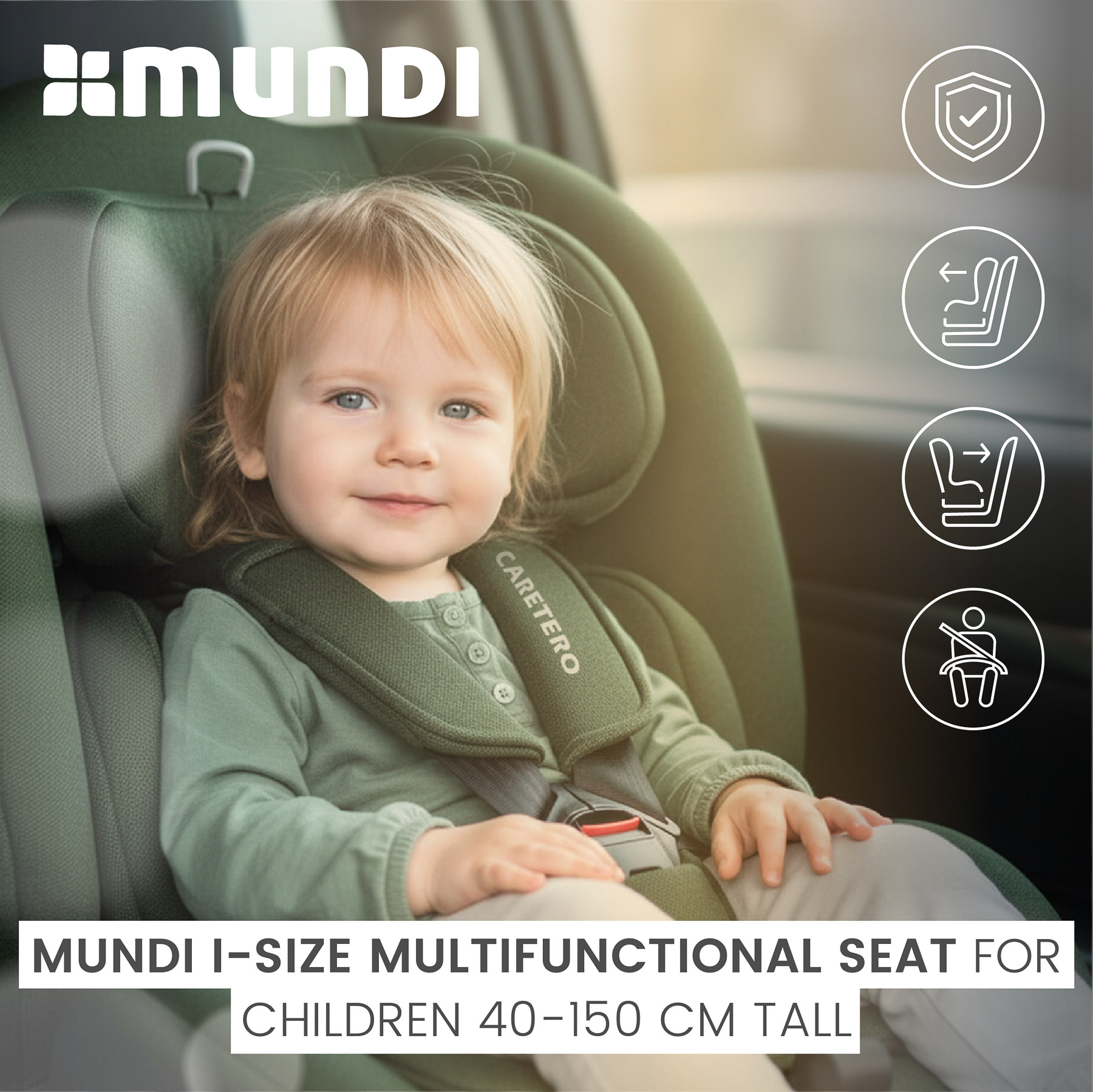 Mundi I-size - grey high chair,electro swing,swing electric Mundi I-size - grey - Ladybug Online Store